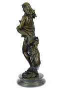 Nude Girl Holding Her Bird Bronze Sculpture
