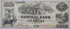 $ 5 Tennessee Central Battle of New Orleans 1855 Note