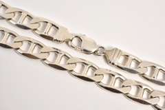 Bold Heavy Sterling Anchor Link Necklace