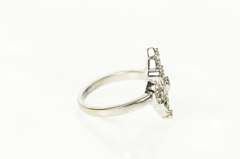 10K White Gold Ornate Filigree Diamond Elaborate Statement Ring