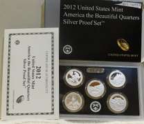 2012 Silver PROOF Amer Beautiful Qtrs Set, w/box