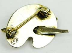 Vintage Beau Sterling Rhinestone Paint Palette Pin