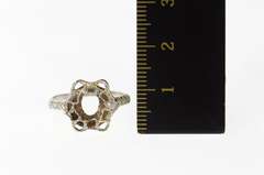 Platinum Victorian Diamond Scalloped Engagement Setting Ring