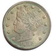 1892 Liberty V Nickel