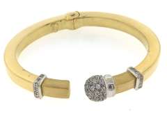 Remarkable 18kt Biko CZ Bangle Bracelet