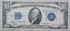 About Near Unc $ 10 1934 C Star Silver Certificate