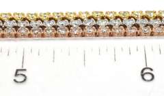 Incredible 5.56CTW Diamond 3-Strand Bracelet in 3-Tone 18KT Gold