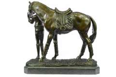 Jockey with Racing Horse Bronze Sculpture