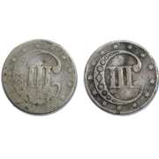 1851 &1852 US Silver 3 Cents