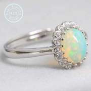 ETHIOPIAN OPAL STERLING SILVER RING ADJUSTABLE OPEN RING