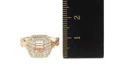 14K Rose Gold Ornate Halo Squared Engagement Setting Ring