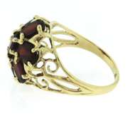 Handsome Yellow Gold Garnet Cluster Ring
