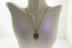 Italian sterling Silver Blue Sapphire Floral Pendant With Chain