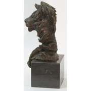 African Lion Bust Bronze Sculpture
