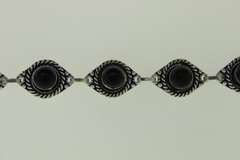 Silver-Tone Quartz Gemstone Bracelet