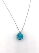 Blue Gemstone Ball Pendant Necklace