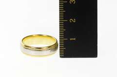 18K Yellow Gold 5.0mm Two Tone Diana Wedding Band Designer Ring