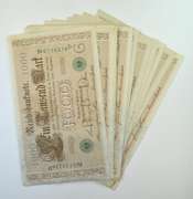 19 Consecutive 1910 Reprint 1918-22 Germany 1,000 Marks Reichsbanknote
