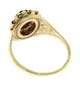 Nice Yellow Gold Garnet Cluster Ring
