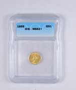 MS62+ 1855 Indian Princess Head Gold Dollar - JAXX - Graded ICG