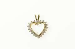 10K Yellow Gold Diamond Classic Simple Heart Love Symbol Pendant
