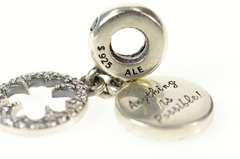 Sterling Silver Pandora Dazzling Clover Dangle Shamrock Charm/Pendant