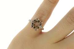 Platinum Victorian Diamond Scalloped Engagement Setting Ring