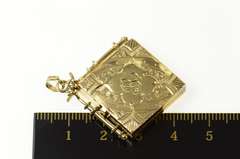 14K Yellow Gold Victorian AR Monogram Photo Locket Charm/Pendant