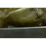 African Lion Bronze Sculpture