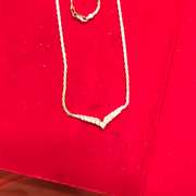 14k yellow gold ladies CHEVRON diamond necklace