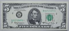 $ 5 1963A Star CH CU Fed Reserve Note