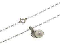 Exciting Pearl and Diamond Pendant on Chain