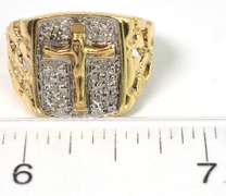 Large Jesus Ring in 2-Tone Gold