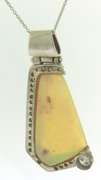 Remarkable 18kt Opal and Diamond Pendant on Chain