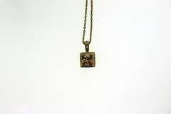 Sterling Silver Yellow Gemstone Small Pendant With Chain