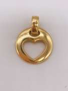 18kt Solid Yellow Gold Heart Pendant