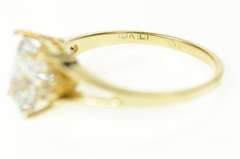 10K Yellow Gold Emerald Cut Accent Classic Travel Engagement Ring