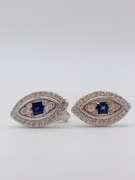 14kt Gold, Blue Sapphire & Diamond Earrings