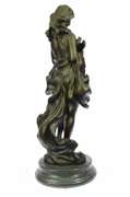 Nude Girl Holding Her Bird Bronze Sculpture