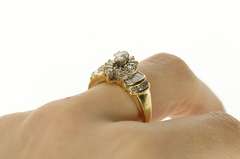 10K Yellow Gold 1.55 Ctw Marquise Diamond Halo Engagement Ring