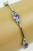 Sterling Amethyst & Blue Topaz Bracelet