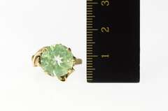 10K Yellow Gold Art Nouveau Ornate Lime Quartz Cocktail Ring