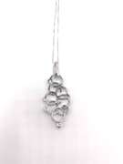Overlapping & Interlocking Pendant Necklace with White Gemstones