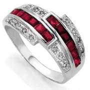 4/5 CT RUBY & DIAMOND 18K GOLD PLATED RING
