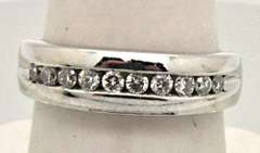10K WHITE GOLD Gents Diamond Wedding Band