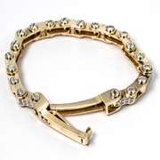 Breathtaking 1.00CTW Diamond Motorcycle Chain Bracelet in 14KT Yellow Gold
