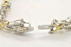 10K GOLD BEAUTIFUL TWO TONE LADIES DIAMOND BRACELET.