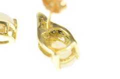 10K Yellow Gold Pear Natural Opal Diamond Accent Stud Earrings