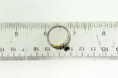 Sterling Silver And 14KT White Gold Blue Sapphire Ring