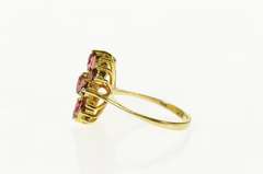 14K Yellow Gold Oval Garnet Diamond Statement Cocktail Ring
